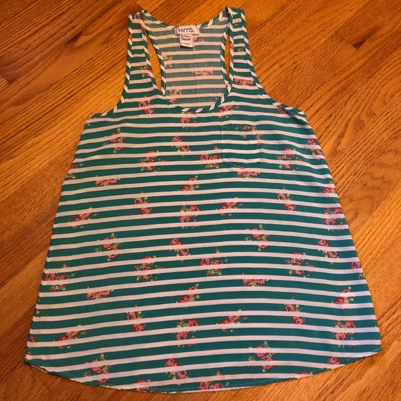 Kirra Tank, Floral On Stripes - Picture 6 of 8